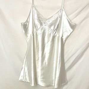 Cotton Express Silk Silky Lace Details Sexy Camisole White Size Extra Large